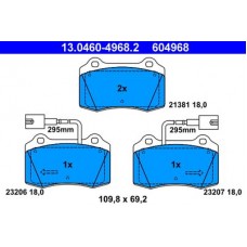 13.0460-4968.2 ATE Комплект гальмівних колодок, дискове гальмо