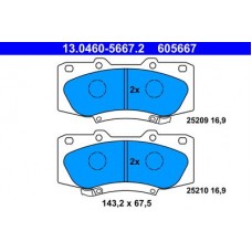 13.0460-5667.2 ATE Комплект гальмівних колодок, дискове гальмо