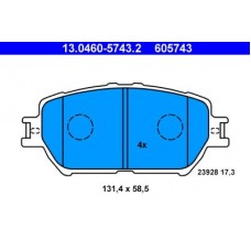 13.0460-5743.2 ATE Комплект гальмівних колодок, дискове гальмо