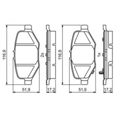 0 986 495 397 BOSCH Комплект гальмівних колодок, дискове гальмо