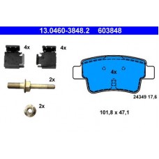 13.0460-3848.2 ATE Комплект гальмівних колодок, дискове гальмо