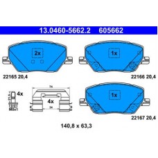 13.0460-5662.2 ATE Комплект гальмівних колодок, дискове гальмо