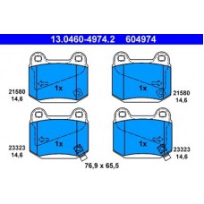 13.0460-4974.2 ATE Комплект гальмівних колодок, дискове гальмо