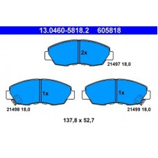 13.0460-5818.2 ATE Комплект гальмівних колодок, дискове гальмо