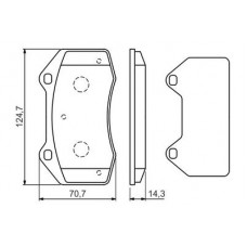 0 986 494 551 BOSCH Комплект гальмівних колодок, дискове гальмо