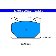 13.0460-2966.2 ATE Комплект гальмівних колодок, дискове гальмо