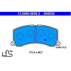 13.0460-5838.2 ATE Комплект гальмівних колодок, дискове гальмо
