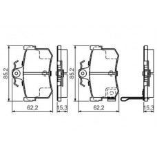 0 986 424 568 BOSCH Комплект гальмівних колодок, дискове гальмо