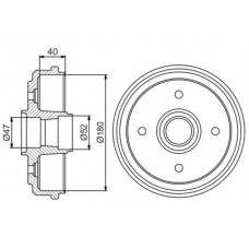 0986477192 BOSCH Гальмівний барабан