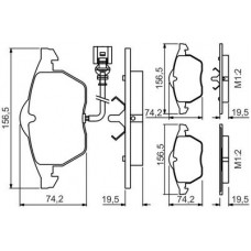 0 986 495 249 BOSCH Комплект гальмівних колодок, дискове гальмо