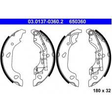 03.0137-0360.2 ATE Комплект гальмівних колодок