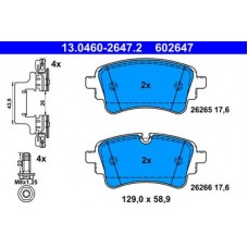 13.0460-2647.2 ATE Комплект гальмівних колодок, дискове гальмо
