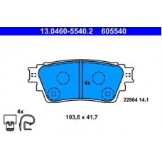 13.0460-5540.2 ATE Комплект гальмівних колодок, дискове гальмо