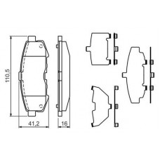 0 986 494 319 BOSCH Комплект гальмівних колодок, дискове гальмо