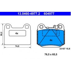 13.0460-4977.2 ATE Комплект гальмівних колодок, дискове гальмо