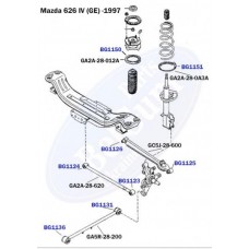 Сайлентблок важеля (заднього/ззовні) Mazda 626 92-97 (31.5x14x41/31)