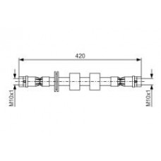 Шланг гальмівний (передній) BMW 5 (E34)/7 (E32)/8 (E31) 1.8-5.6 86-99 (L=420mm)