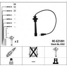 0352 Комплект ізольованих проводів для свічок запалення RC-EZ1201 NGK 0352